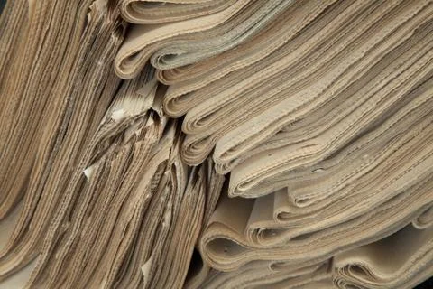 A stack of old newspapers. Foto stock