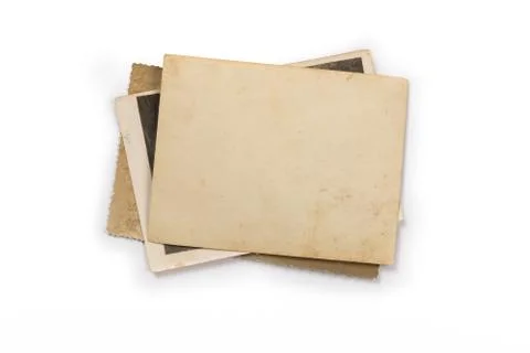 Stack of old photos with clipping path for the inside Stock Photos