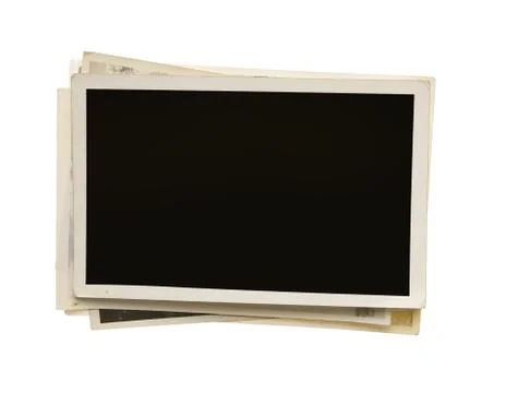 Stack of old photos with clipping path for the inside Stock Photos