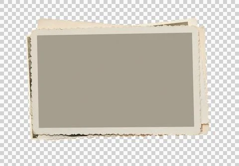 Stack of old photos isolated on transparent background, png file Stock Photos