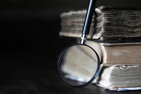 Stack of old retro book Foto stock