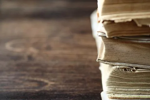 Stack of old retro book Stock Photos