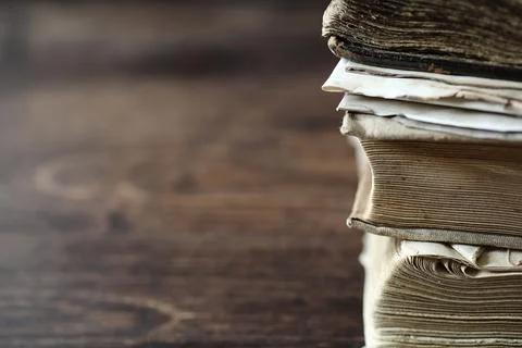 Stack of old retro book Stock Photos