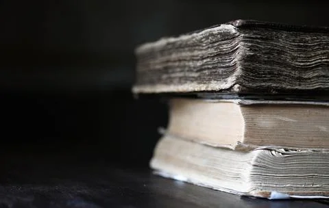 Stack of old retro book Stock Photos