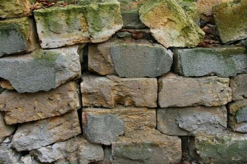 Stack of old sandstone brick Stock Photos