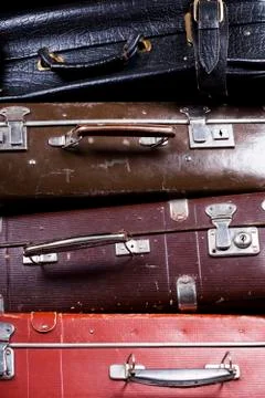 Stack of old suitcases Stock Photos