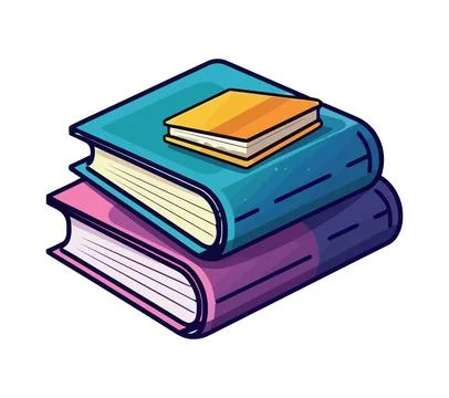 A stack of old textbooks supplies Illustrazione stock