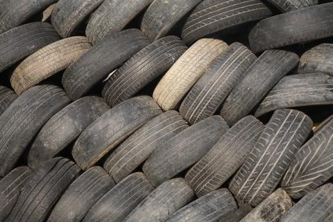 Stack of old tires Stock Photos