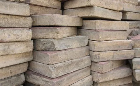 Stack of old used bricks 写真素材
