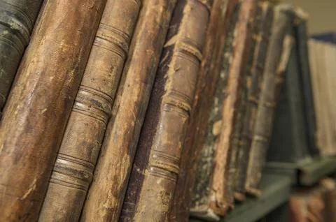 Stack of old vintage books Stock Photos