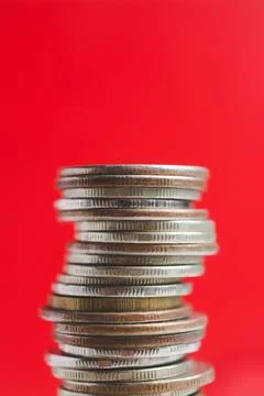 A stack of old vintage coins Stock Photos