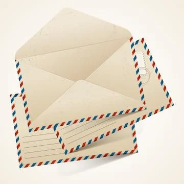 Stack of old  vintage envelopes Stock Illustration