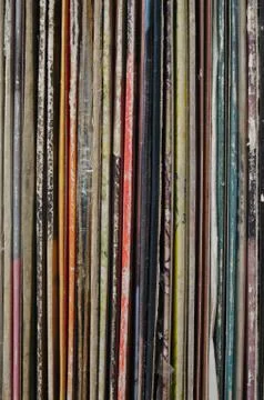 Stack of old vinyl records Stockfoto's
