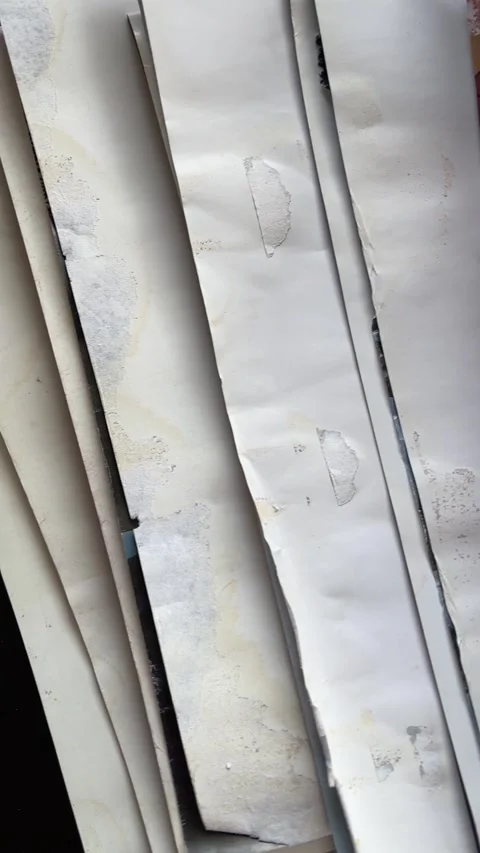 Stack of Old Water-Damaged Posters with Ripped Layers and Stains Stock Footage 321397210