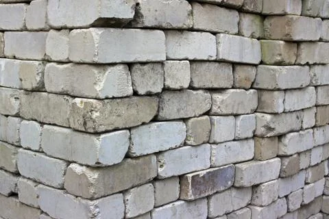 The stack of old white silicate bricks Stock Photos