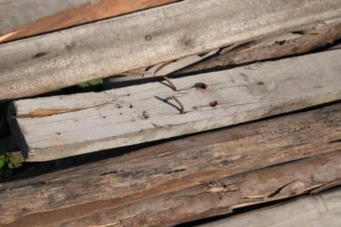 Stack of old wood timbers Stock Photos