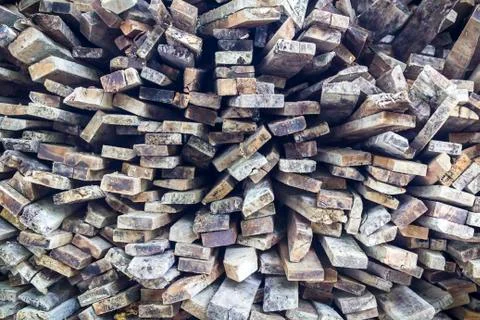 Stack of old wooden bars Stock Photos