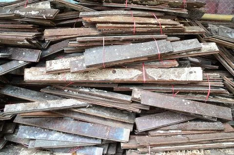 Stack of old wooden studs Stock Photos