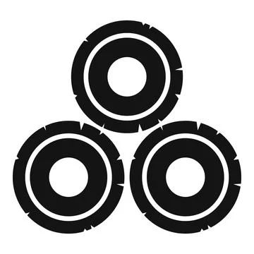 Stack of old worn car tires icon Stock Illustration