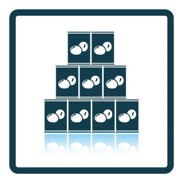 Stack of olive cans icon Stock Illustration