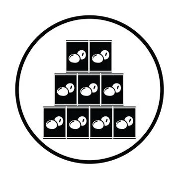 Stack of olive cans icon Stockillustratie