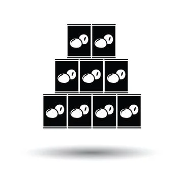 Stack of olive cans icon 스톡 일러스트