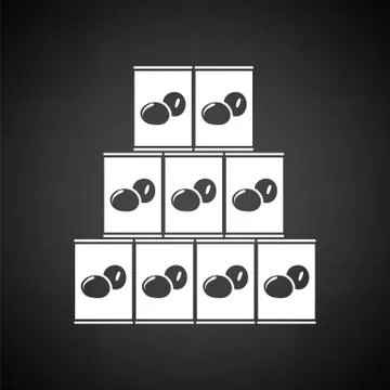 Stack of olive cans icon 스톡 일러스트