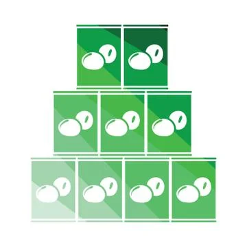 Stack of olive cans icon Stock Illustration