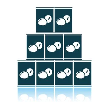 Stack Of Olive Cans Icon 스톡 일러스트