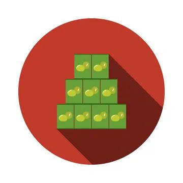 Stack Of Olive Cans Icon Stock Illustration