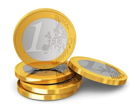 Stack of one Euro coins Stock Illustration