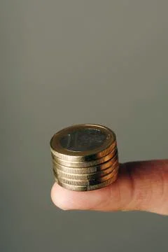 Stack of one euro coins Stock Photos