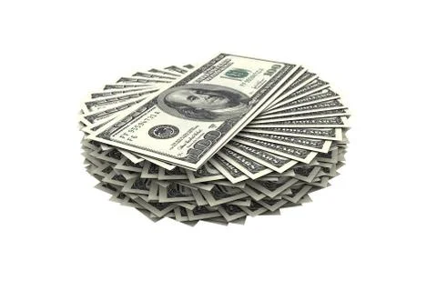 Stack of One Hundred Dollar Banknotes Render Stock Illustration