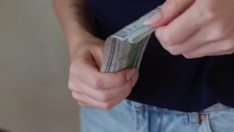 Stack of One Hundred Dollar Bills Money Stock Footage 314388045