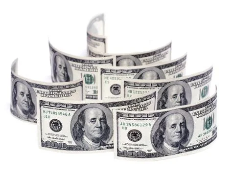 Stack of one hundred dollar bills u.s. Stock Photos