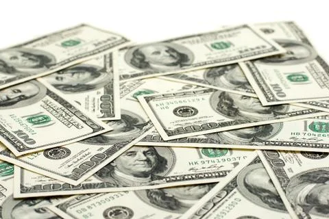 Stack of one hundred dollar bills u.s. Stock Photos