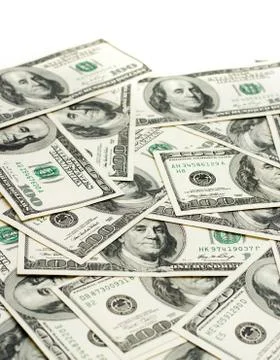 Stack of one hundred dollar bills u.s. Stock Photos