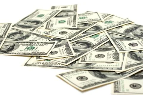 Stack of one hundred dollar bills u.s. Stock Photos