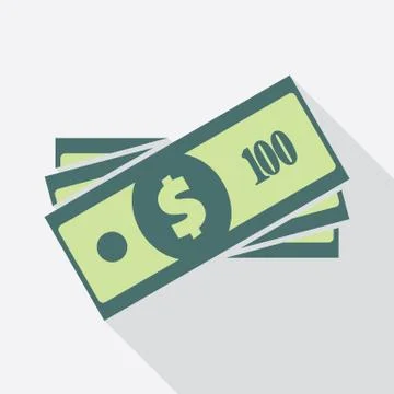 Stack of One Hundred Dollars Banknotes Icon Stock Illustration