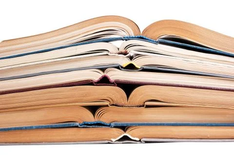Stack of open books 스톡 사진