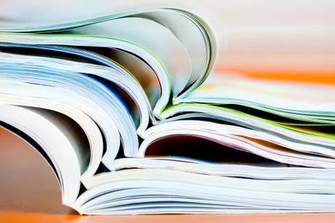 Stack of open magazine - soft focus Stock Photos