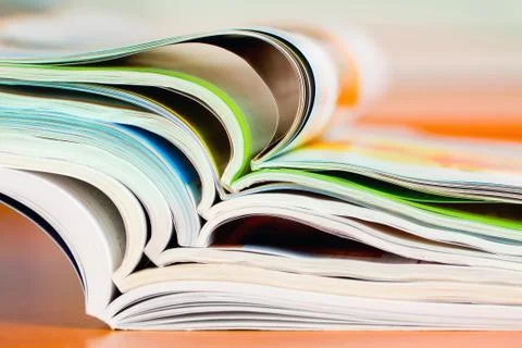 Stack of open magazine - soft focus Stock Photos
