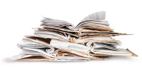 Stack of open old files Stock Photos