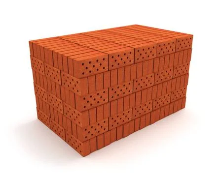 Stack of orange bricks isolated on white Stack of orange bricks isolated o... Stock Photos