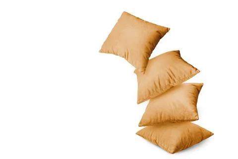 Stack of orange pillows isolated on white background Stock Illustration