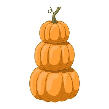 Stack of orange pumpkins vector illustration Stock Illustration