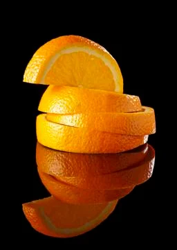 A stack of orange slices Foto stock