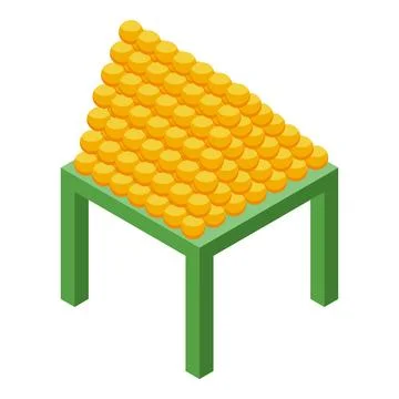 Stack of oranges forming a pyramid on a table Illustration
