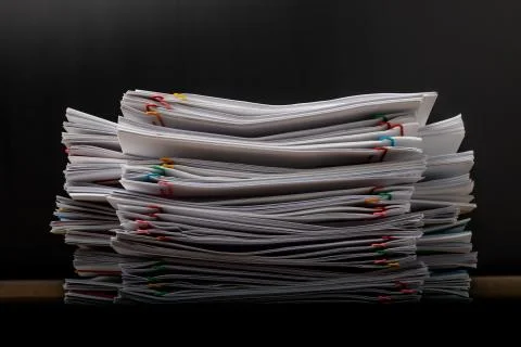 Stack of overload document paper. Stock Photos