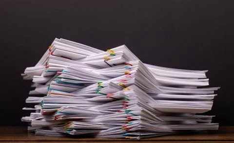 Stack overload document report paper. Stock Photos